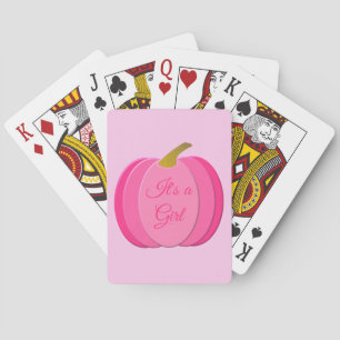 Pretty Pink Baby Girl Pumpkin Custom Poker Cards
