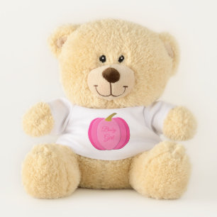 Pretty Pink Baby Girl Pumpkin Custom Teddy Bear