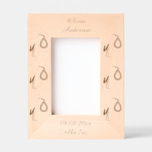 Pretty Pink Baby Girl Stork Custom Engraved Frames