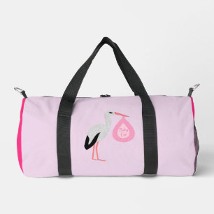 Pretty Pink Baby Girl Stork Diaper Bag