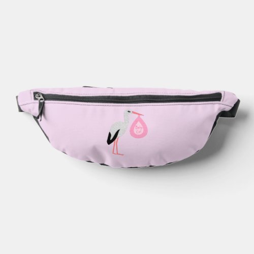 Pretty Pink Baby Girl Stork Fanny Pack