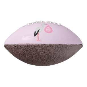 Pretty Pink Baby Girl Stork Football