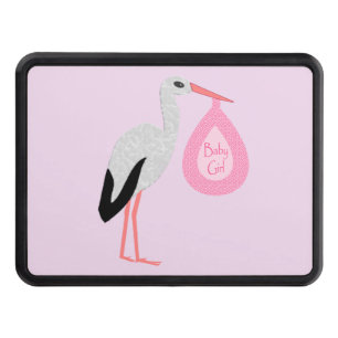 Pretty Pink Baby Girl Stork Hitch Cover