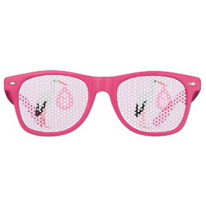 Pretty Pink Baby Girl Stork Retro Sunglasses