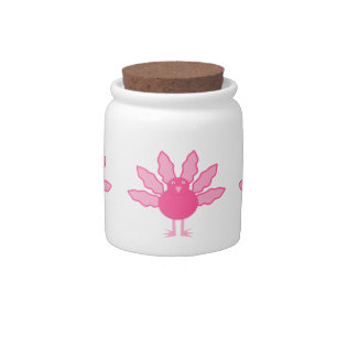 Pretty Pink Baby Girl Thanksgiving Turkey Candy Jar