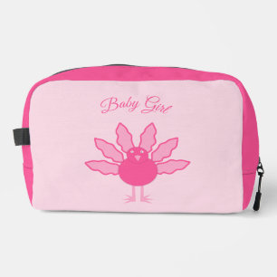 Pretty Pink Baby Girl Thanksgiving Turkey Custom Dopp Kit