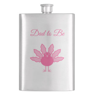 Pretty Pink Baby Girl Thanksgiving Turkey Custom Flask