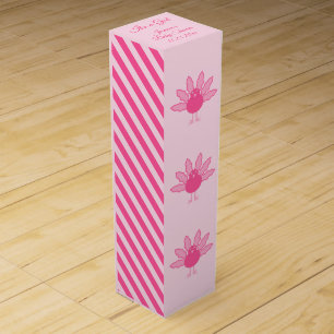 Pretty Pink Baby Girl Thanksgiving Turkey Custom Wine Box