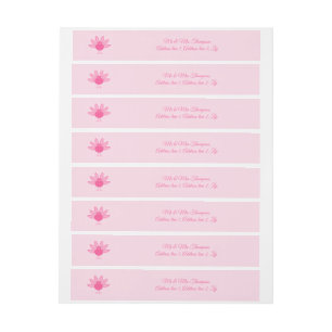 Pretty Pink Baby Girl Thanksgiving Turkey Custom Wrap Around Address Label