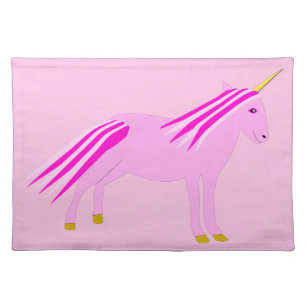 Pretty Pink Baby Girl Unicorn Cloth Placemat