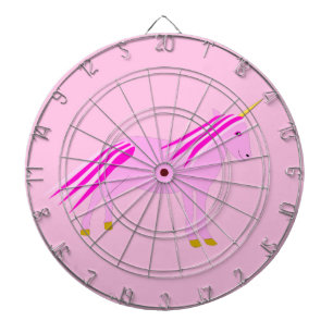 Pretty Pink Baby Girl Unicorn Dart Board