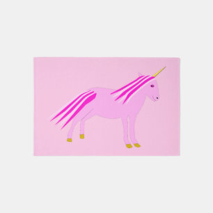 Pretty Pink Baby Girl Unicorn Nursery Rug