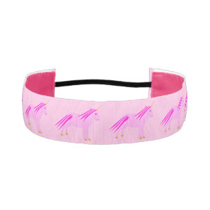 Pretty Pink Baby Girl Unicorn Patterned Athletic Headband
