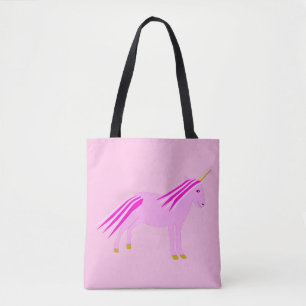 Pretty Pink Baby Girl Unicorn Patterned Tote Bag