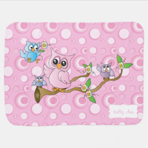 Pretty Pink Baby Owl   Nursery Theme Blanket