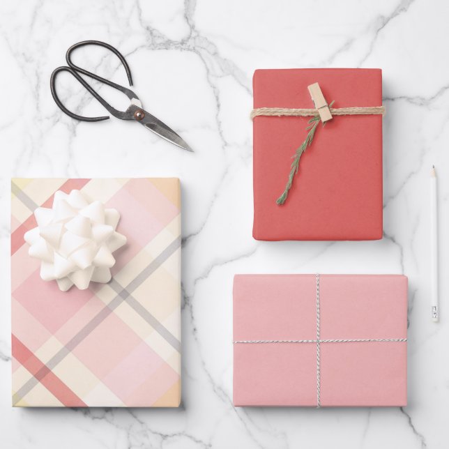 Pretty Pink Baby Shower Mix and Match Wrapping Paper Sheets (Front)