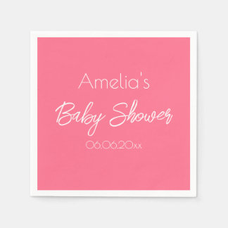 Pretty pink Baby Shower Personalized Napkins