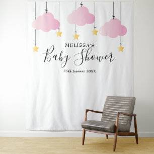Pretty Pink Baby Shower Photo Booth Backdrop