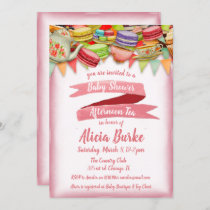 Pretty Pink Baby Shower Tea Party Invitation