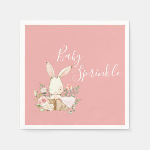 Pretty Pink Baby Sprinkle Script Baby Shower Napkins