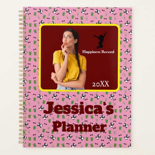 Pretty pink background footprint pattern with wild planner