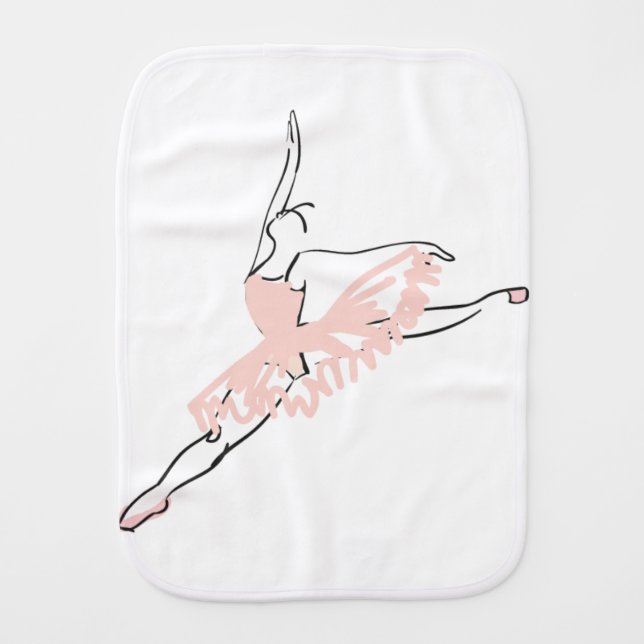 Pretty Pink Ballerina Burp Cloth (Front)
