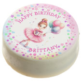 Pretty Pink Ballerina Girl's Birthday Party Chocolate Covered Oreo (Angled)