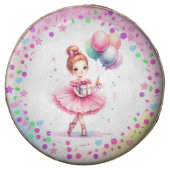 Pretty Pink Ballerina Girl's Birthday Party Chocolate Covered Oreo (Front)