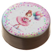 Pretty Pink Ballerina Girl's Birthday Party Chocolate Covered Oreo (Angled)