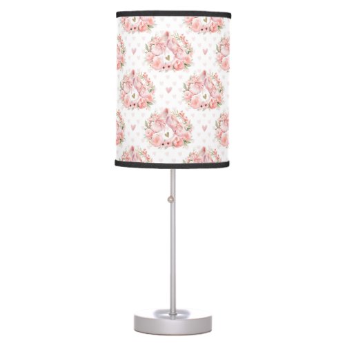 PRETTY PINK BALLET TOE SHOES WITH FLOWERS TABLE LAMP