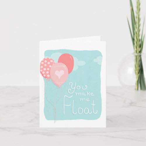 Pretty Pink Balloons with lettering Note Card