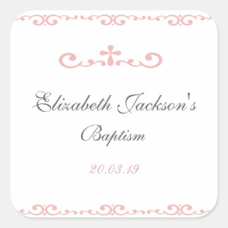 Pretty Pink Baptism Sticker Tags