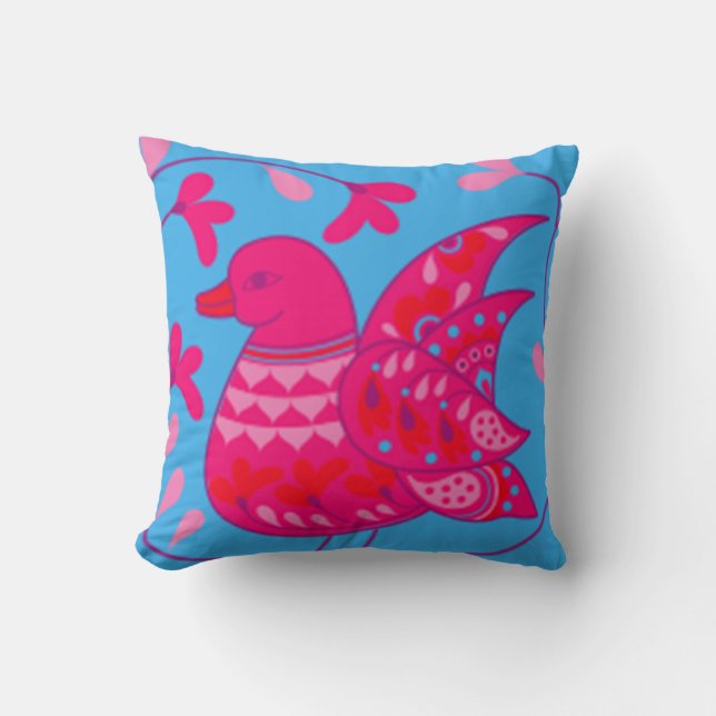 Pretty Pink Bird Mix & Match Pillow by Serenity (Front)