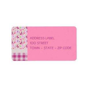 Pretty Pink Birds, Flowers Valentine's Day Label