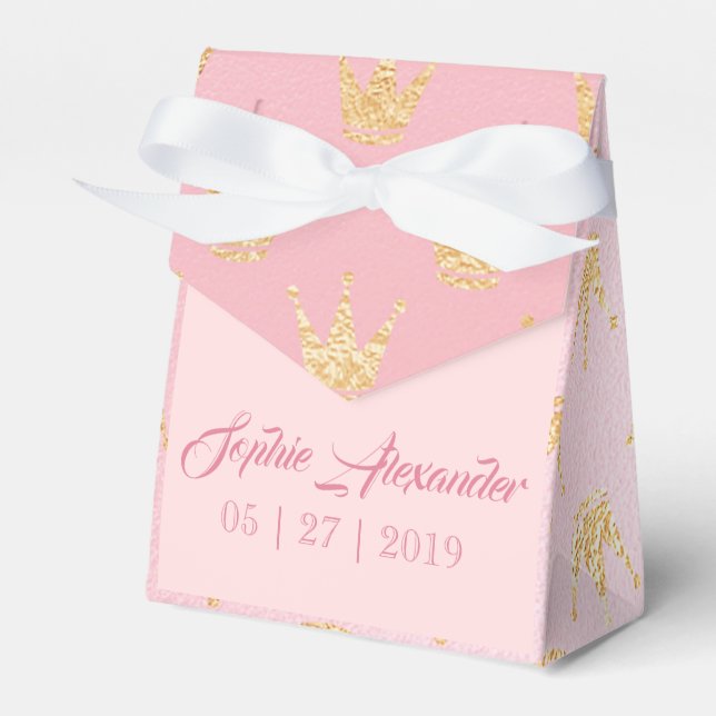 Pretty Pink Birthday Gift  Favor Boxes (Front Side)