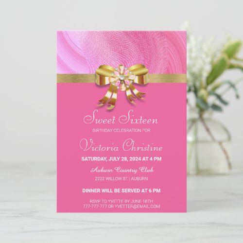 Pretty Pink Birthday Invitation