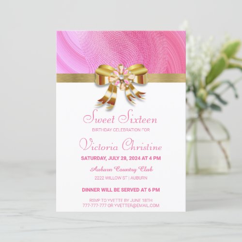 Pretty Pink Birthday Invitation