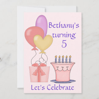 Pretty Pink Birthday Invitations