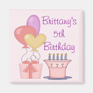 Pretty Pink Birthday Magnet