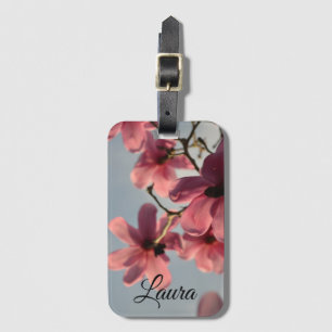 Pretty Pink Blossom Elegant Personalised Luggage Tag