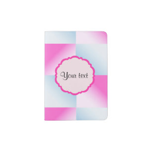 Pretty Pink & Blue Gradient Squares Passport Holder