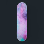 Pretty Pink Blue Purple Salty Watercolor Art Skateboard<br><div class="desc">This modern and artsy design is perfect for the trendy and stylish woman. It features a hand-painted bright pink, purple, teal green, and blue sea salt salty watercolor print. It's cool, unique, girly, and contemporary. Stylize with this unique and one-of-a-kind design hand-painted by the artist of the brand La Femme,...</div>