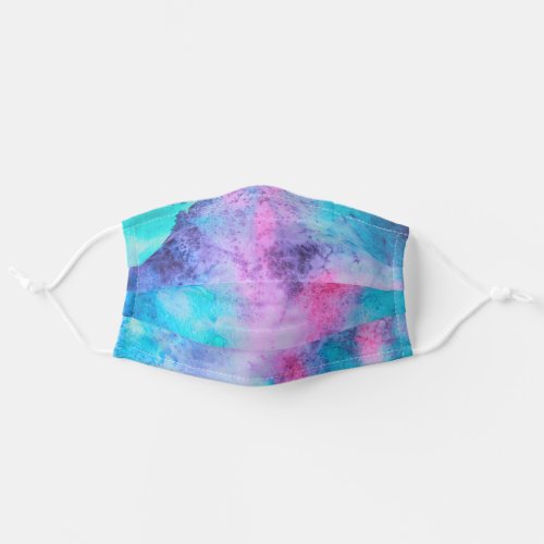 Pretty Pink Blue Purple Salty Watercolor Safety Adult Cloth Face Mask