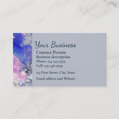 Pretty Pink Blue Watercolor Fabric Art Modern Busi Business Card