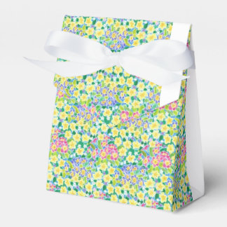 Pretty Pink, Blue, Yellow Primroses Tent Favor Box