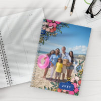 Pretty Pink Blush Blue Flowers Family Photo
