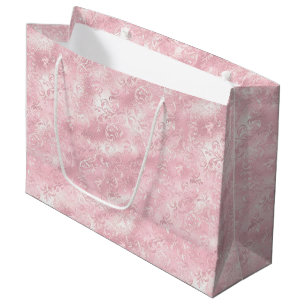 Pretty Pink Blush Elegant Glam Bridal Shower Large Gift Bag