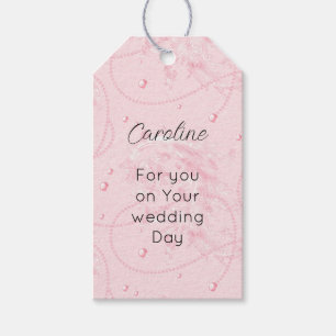 Pretty Pink Blush Elegant Pearls Bridal Shower Gift Tags
