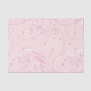 Pretty Pink Blush Elegant Pearls Bridal Shower Tissue Paper