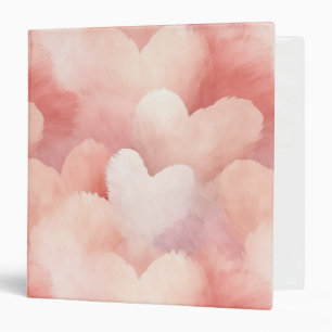Pretty Pink Blush Hearts 3 Ring Binder